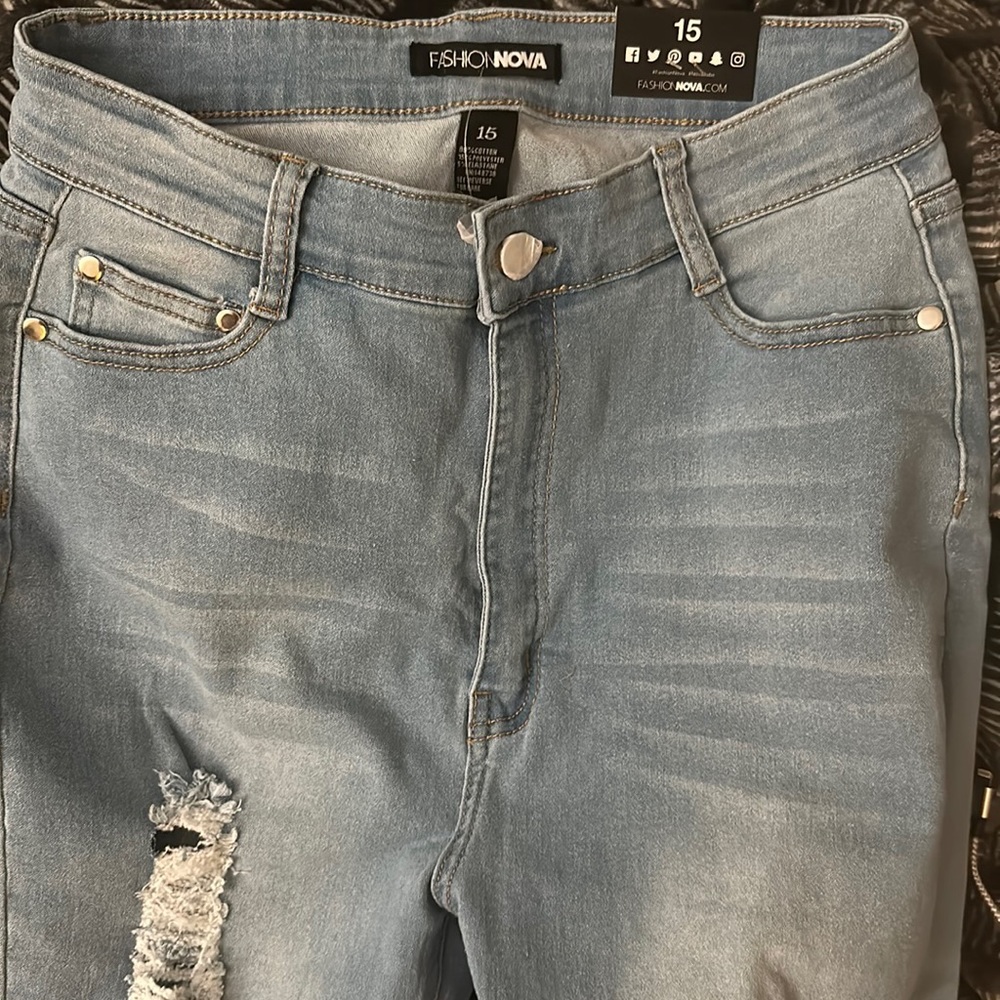 Fantasea Nights High Rise Jeans - Light Blue